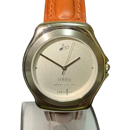 Sanseido 100th Anniversary Quartz Watch with Case, Checked Works