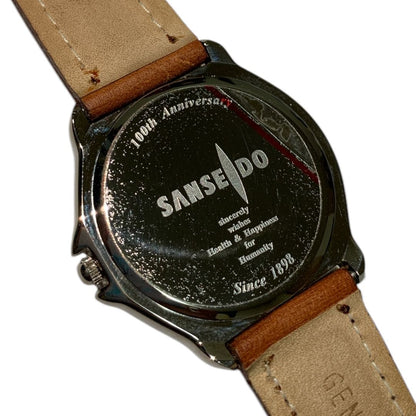 Sanseido 100th Anniversary Quartz Watch with Case, Checked Works