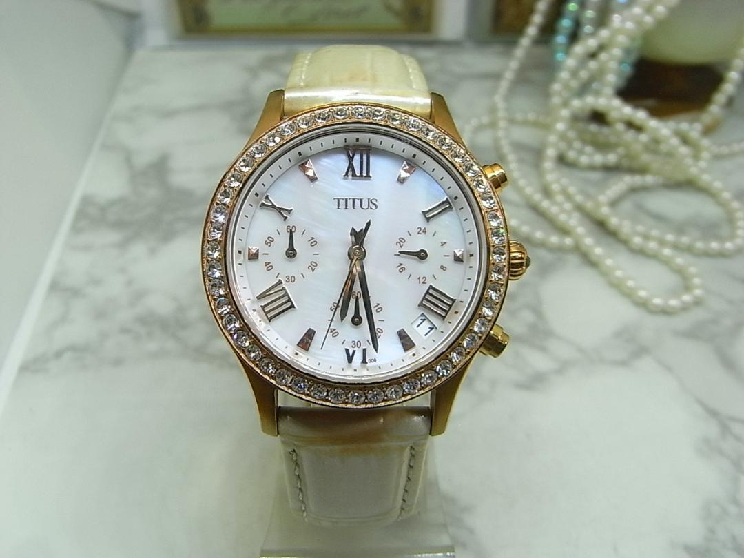 TITUS Analog Quartz Women Women Chronograph Gemstone Bezel Watch Women'S