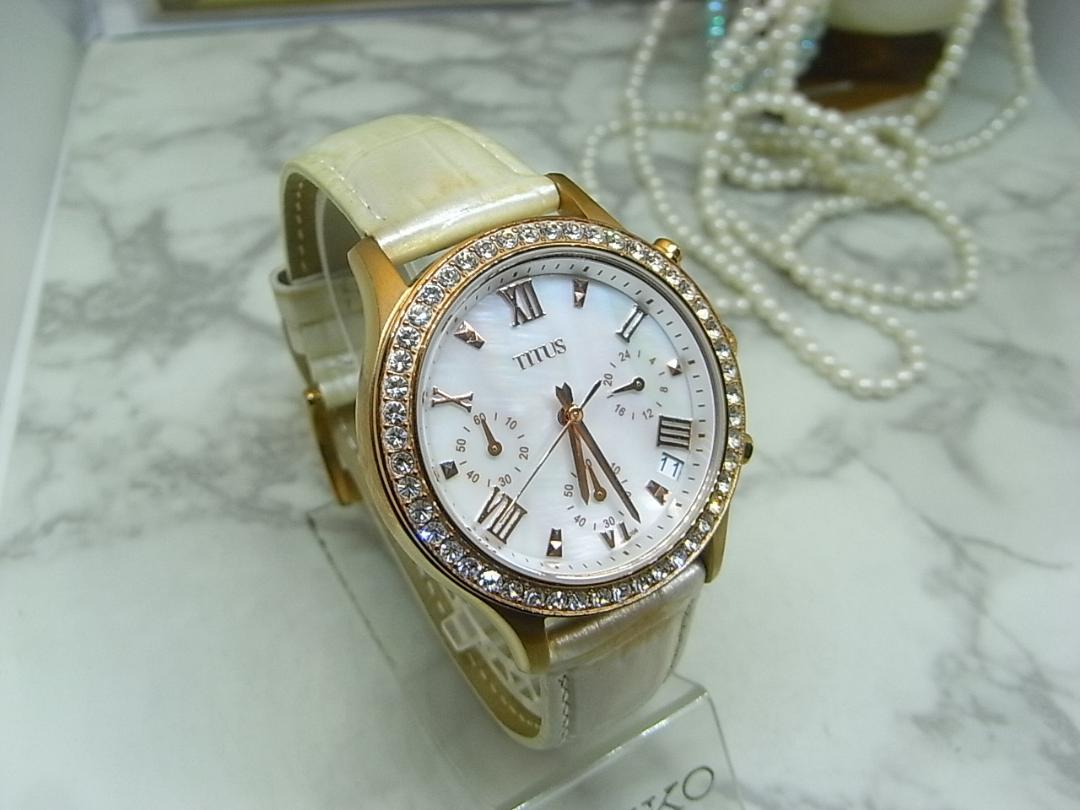 TITUS Analog Quartz Women Women Chronograph Gemstone Bezel Watch Women'S