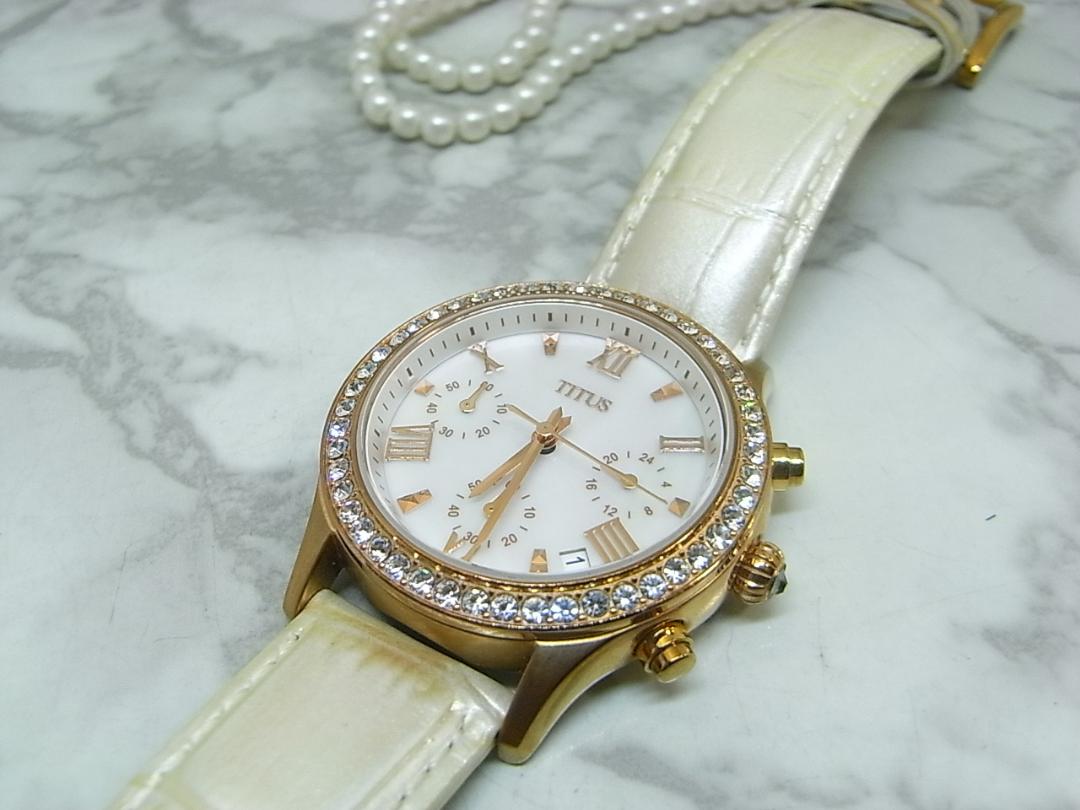 TITUS Analog Quartz Women Women Chronograph Gemstone Bezel Watch Women'S