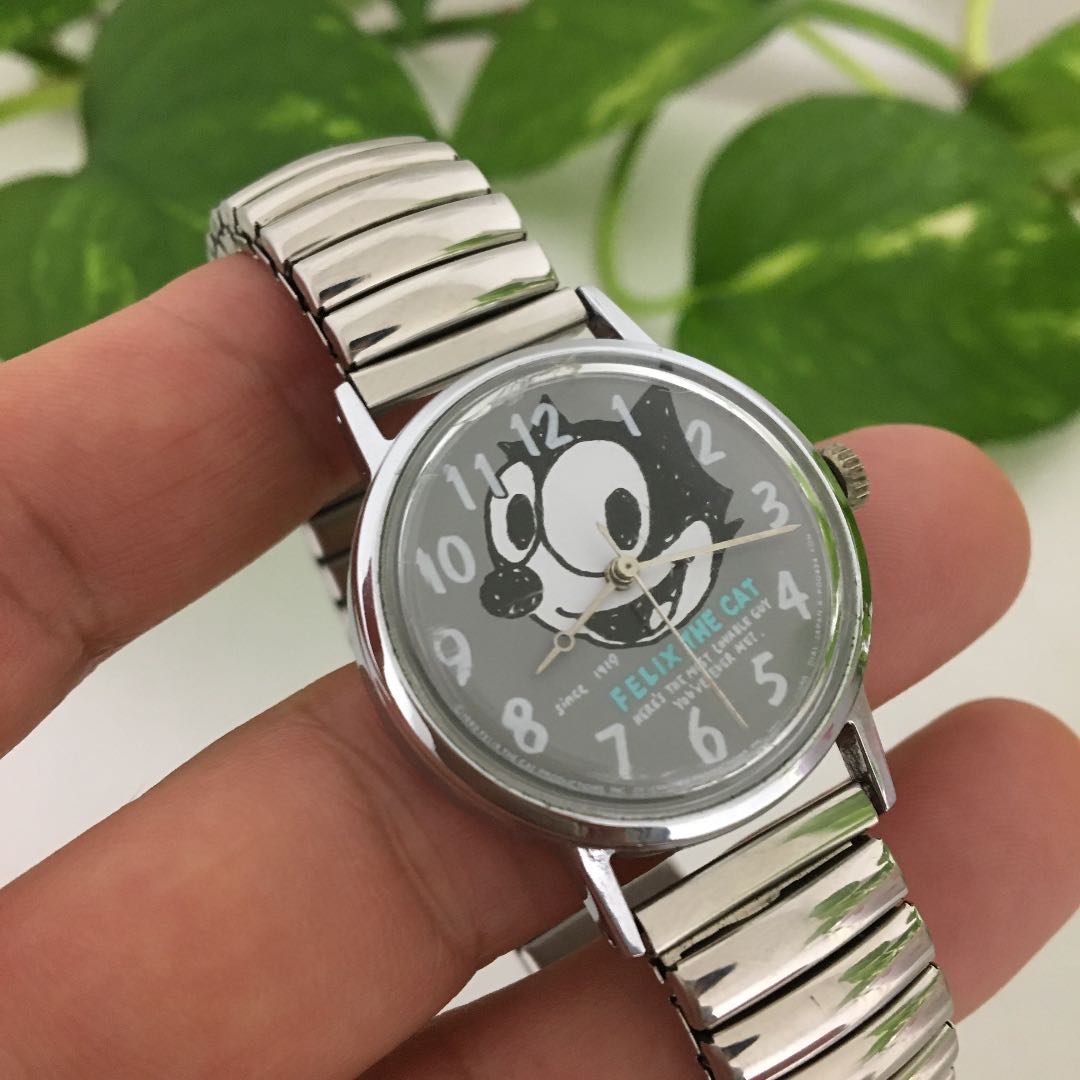 Felix The Cat Analog Mechanical (Manual) Women 猫のフェリックス 希少 レトロ Watch Manual Winding