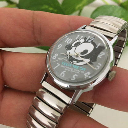 Felix The Cat Analog Mechanical (Manual) Women 猫のフェリックス 希少 レトロ Watch Manual Winding