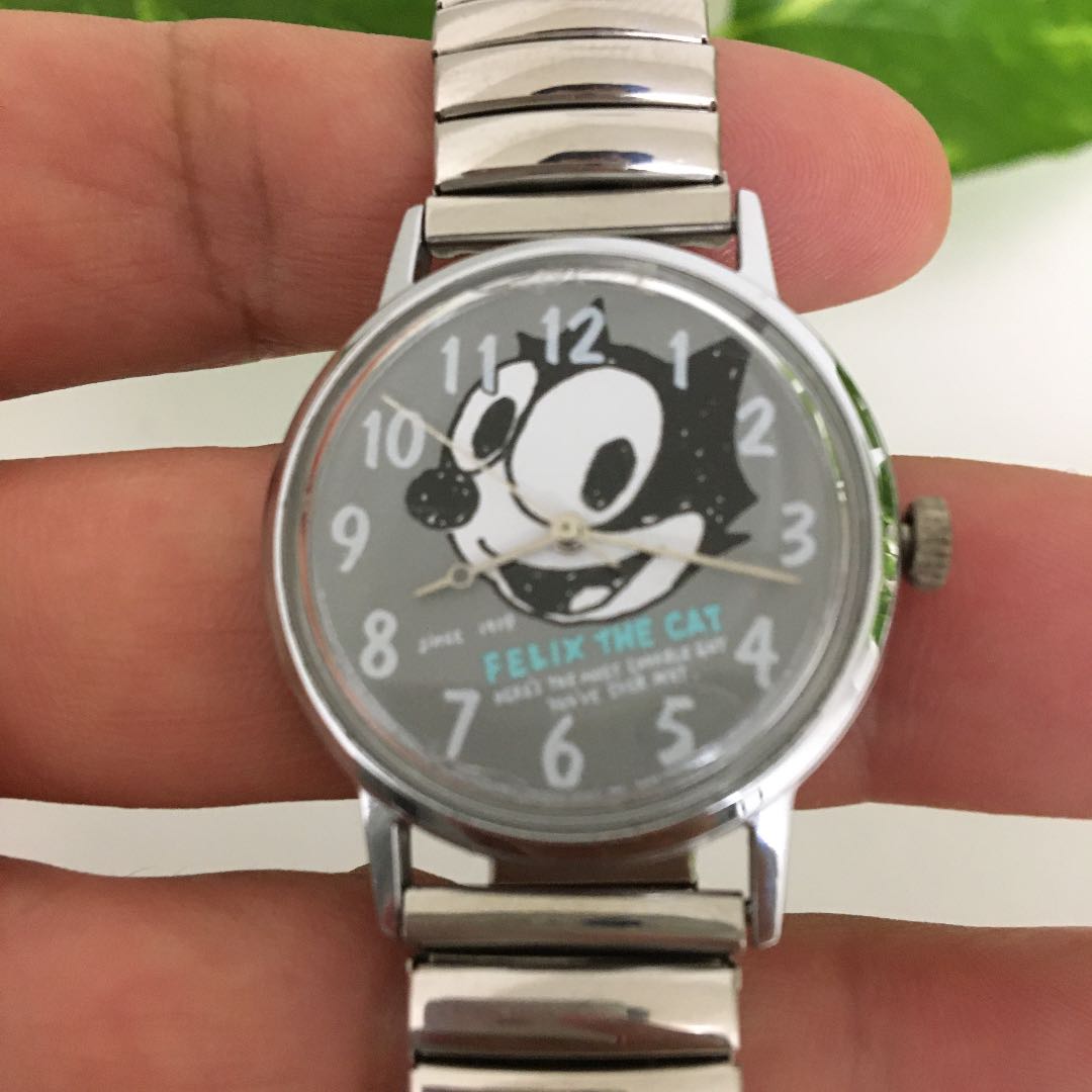 Felix The Cat Analog Mechanical (Manual) Women 猫のフェリックス 希少 レトロ Watch Manual Winding
