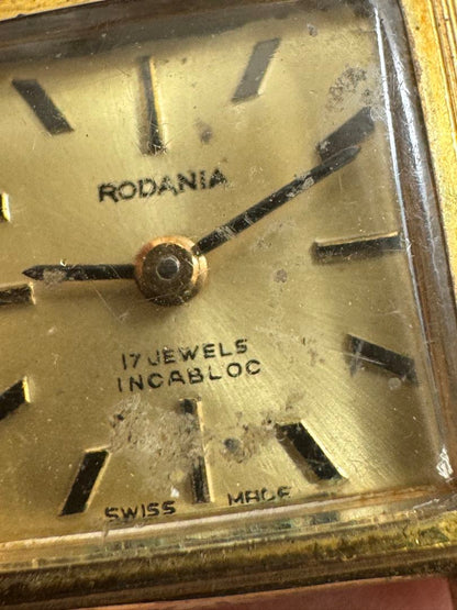 Rodania Analog Quartz Women Gold Plated Retro Watch For Parts