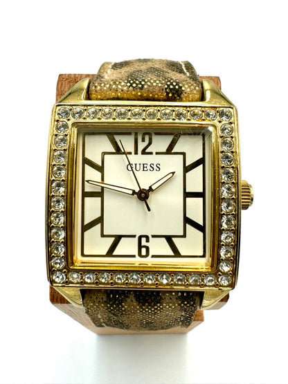 Guess Analog Quartz Women Watch Leopard Pattern