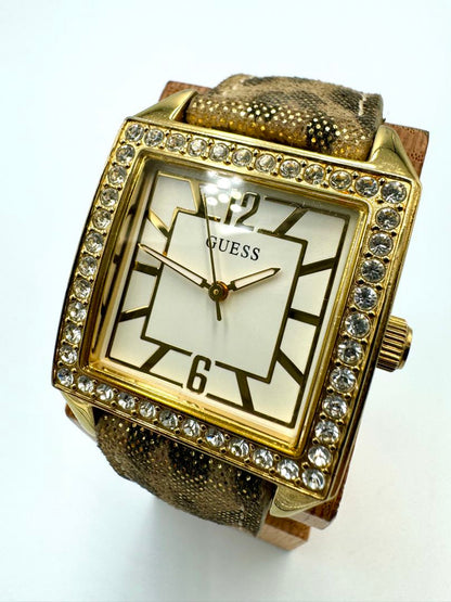 Guess Analog Quartz Women Watch Leopard Pattern