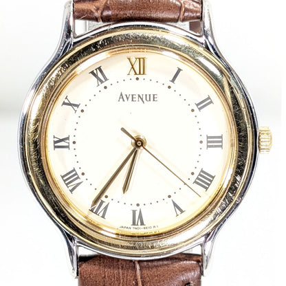 Seiko Avenue Analog Quartz Men Battery & Band Replaced Working Iteml