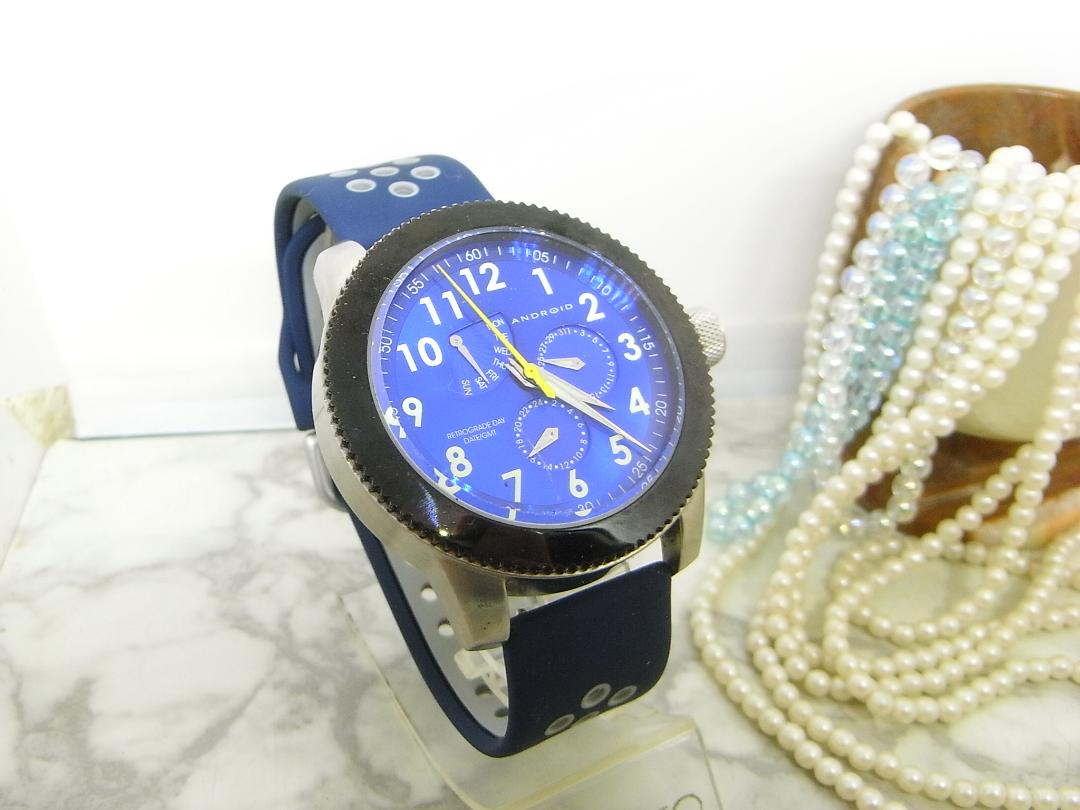 ANDOROID U.S.A Analog Quartz Men Android U.S.A. Retrograde Day-Date Gmt Watch Men'S
