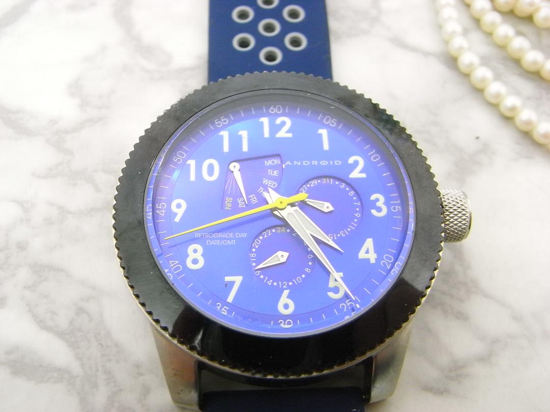 ANDOROID U.S.A Analog Quartz Men Android U.S.A. Retrograde Day-Date Gmt Watch Men'S