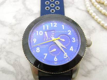 ANDOROID U.S.A Analog Quartz Men Android U.S.A. Retrograde Day-Date Gmt Watch Men'S