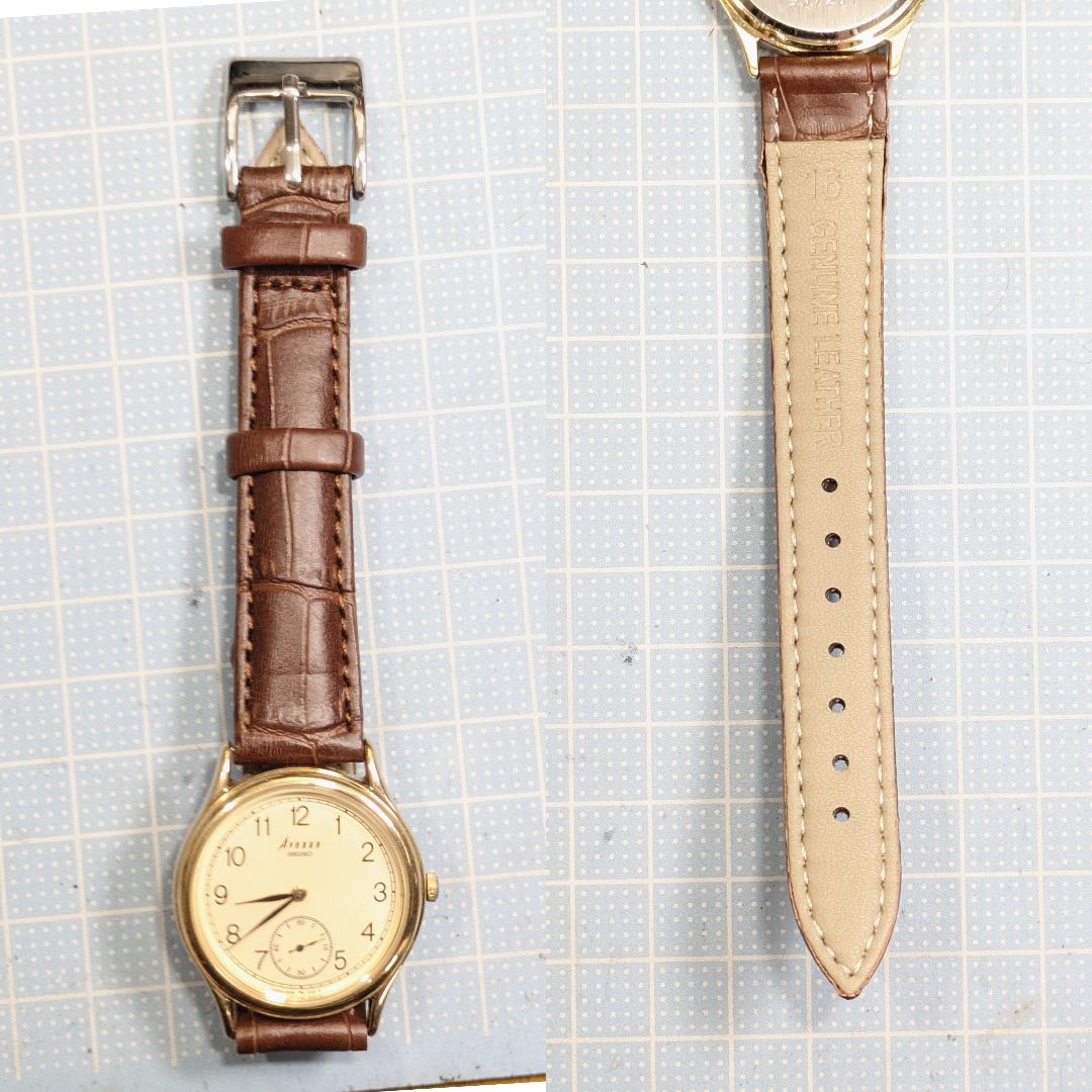 Seiko Avenue Analog Quartz Men Small Seconds Menbattery & Band Replaced Working Item
