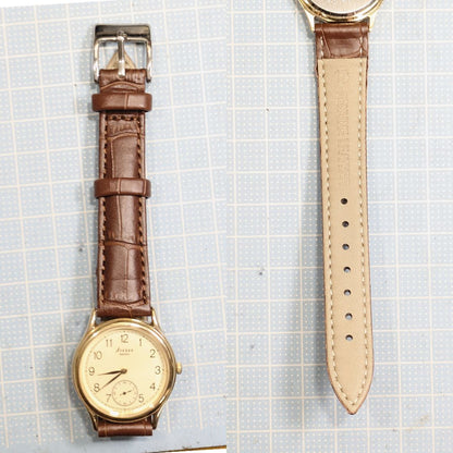 Seiko Avenue Analog Quartz Men Small Seconds Menbattery & Band Replaced Working Item