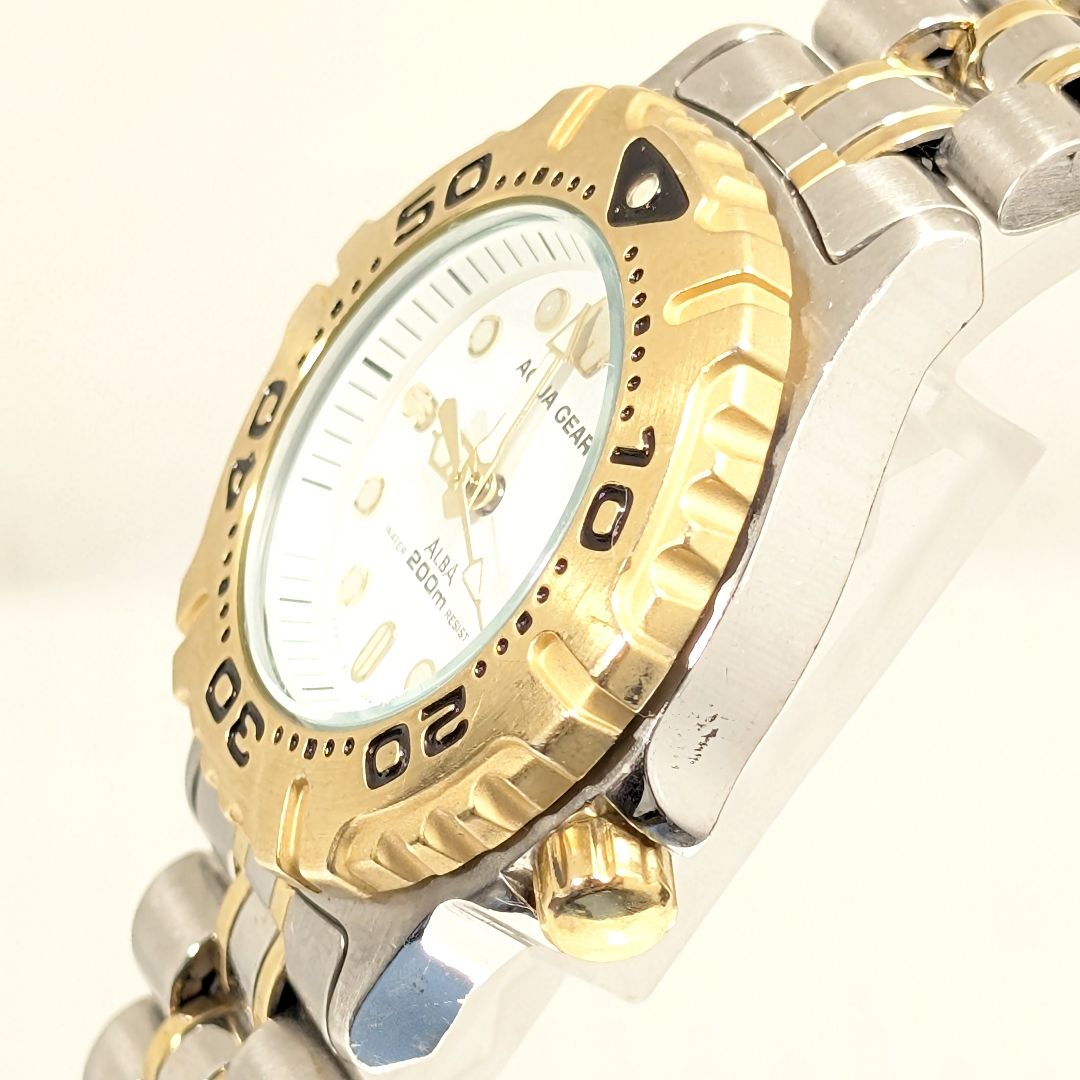 Seiko Alba Aqua Gear Analog Quartz Women Aquagear Battery Replaced Working Item