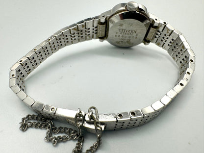Citizen 4-676912 S 6700-678831Y Analog Mechanical (Manual) Women Antique Wristwatch 23Mm Silver Tone Vintage Japan
