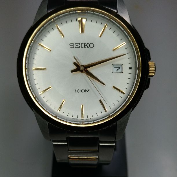 Seiko Analog Quartz Men Qz Battery Replaced Pre-owned
