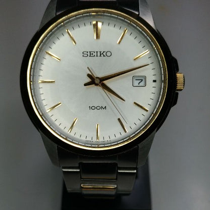 Seiko Analog Quartz Men Qz Battery Replaced Pre-owned