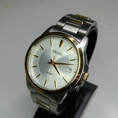 Seiko Analog Quartz Men Qz Battery Replaced Pre-owned