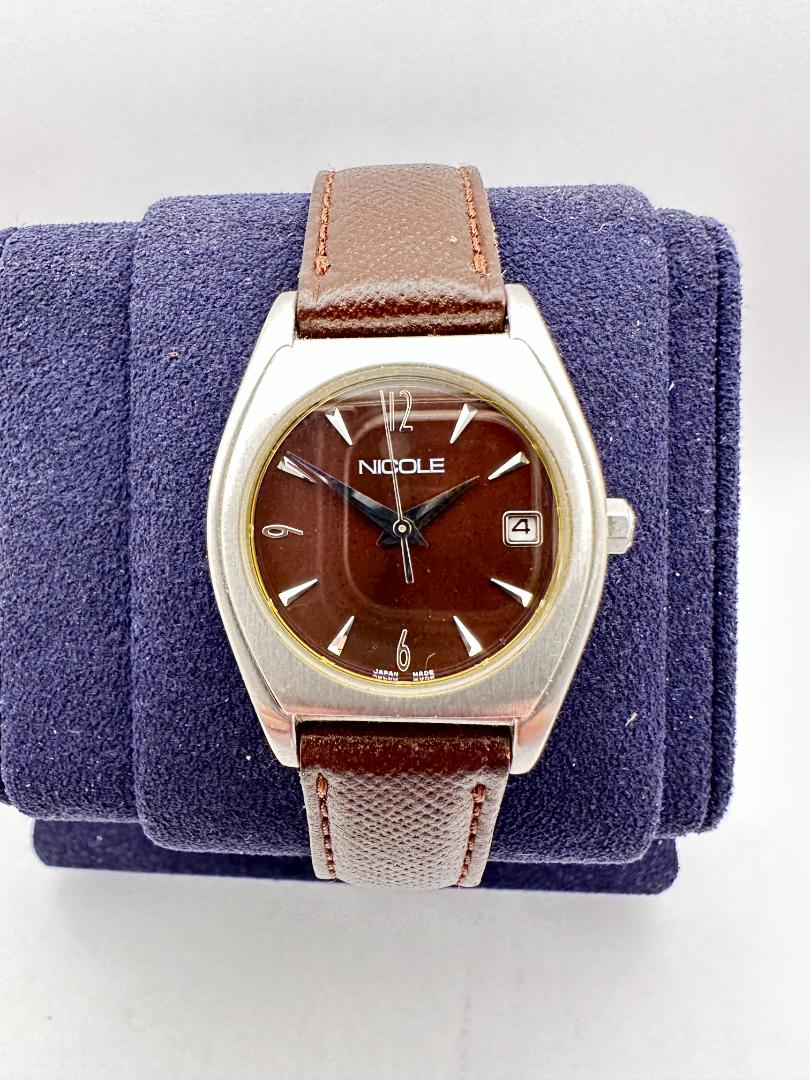 Nicole Women's Wristwatch, 27mm Case, Date Function, Brown Dial