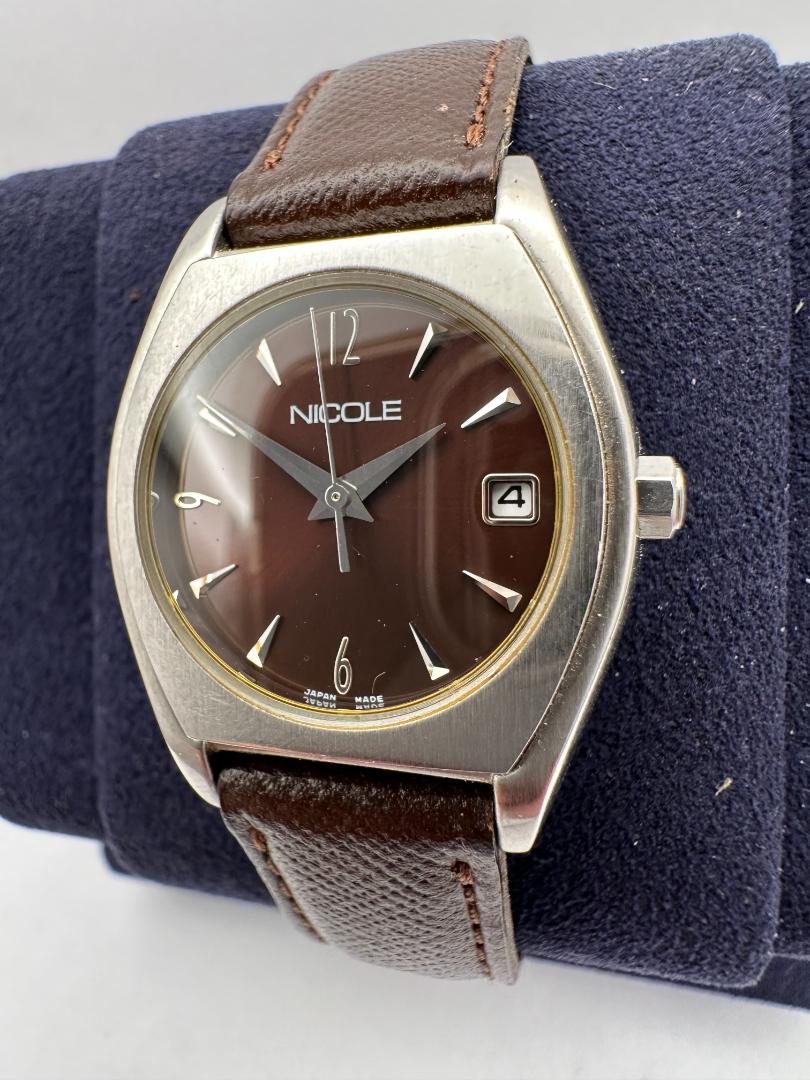 Nicole Women's Wristwatch, 27mm Case, Date Function, Brown Dial