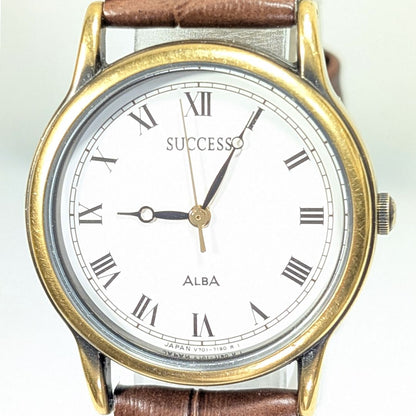 Seiko Alba Success SUCCESS Analog Quartz Men Battery & Band Replaced Working Item