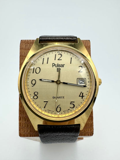 Pulsar Analog Quartz Men Watch Date Calendar