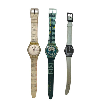 Swatch Various Unique Designs Analog Quartz Unisex Adults Set Of 3 Watches - Assorted Vintage Needs Check