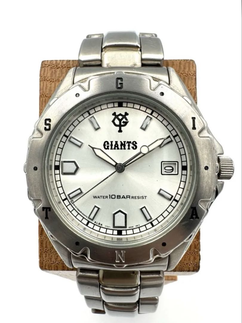 Seiko Alba Yomiuri Giants Collaboration YT57-0C20 Analog Quartz (Kinetic) Unisex Adults Kinetic Vintage Men'S Watch White Dial