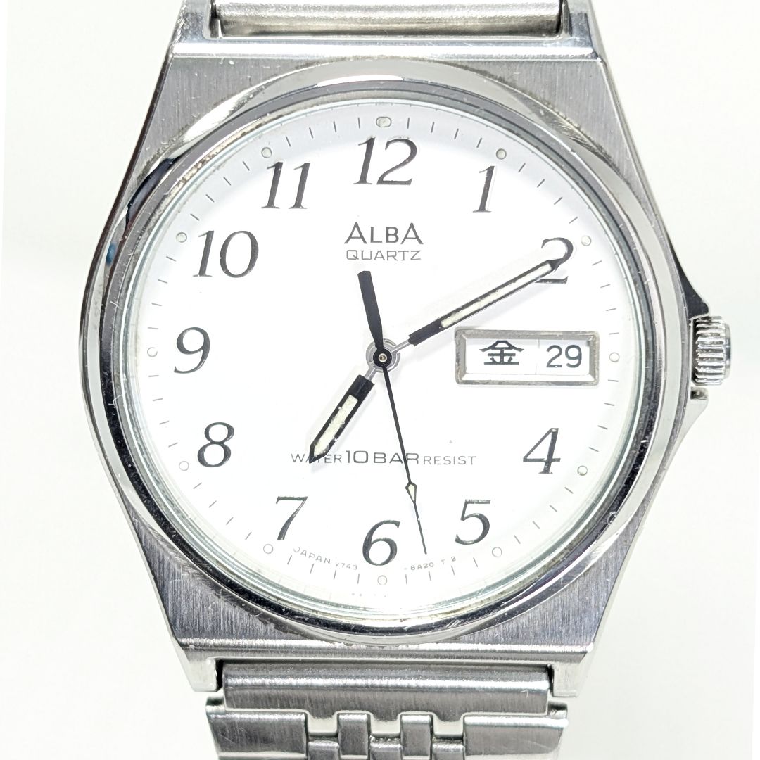 Seiko Alba Analog Quartz Men Battery Replaced Working Item