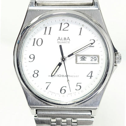 Seiko Alba Analog Quartz Men Battery Replaced Working Item