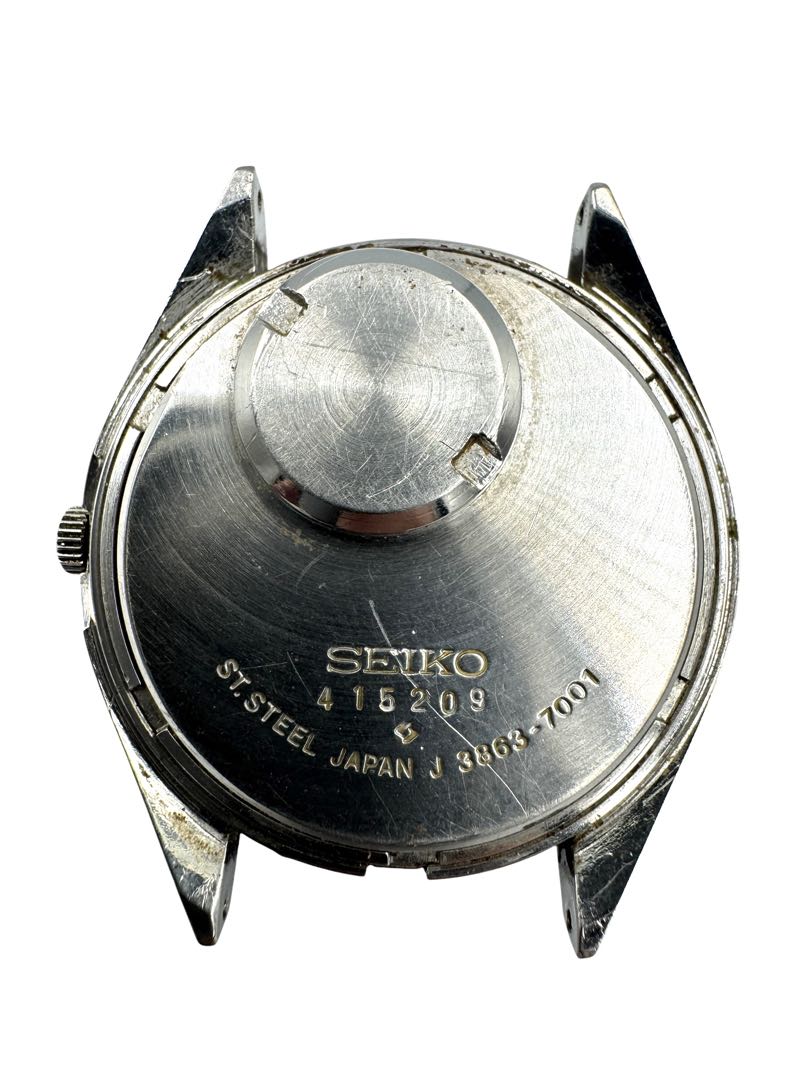 Seiko Quartz 3863-7001 Analog Unisex Adults Qr Day Date Silver Dial Men'S Watch Head Only Japan