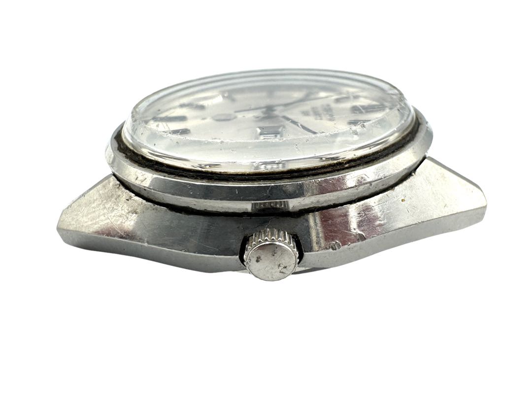 Seiko Quartz 3863-7001 Analog Unisex Adults Qr Day Date Silver Dial Men'S Watch Head Only Japan