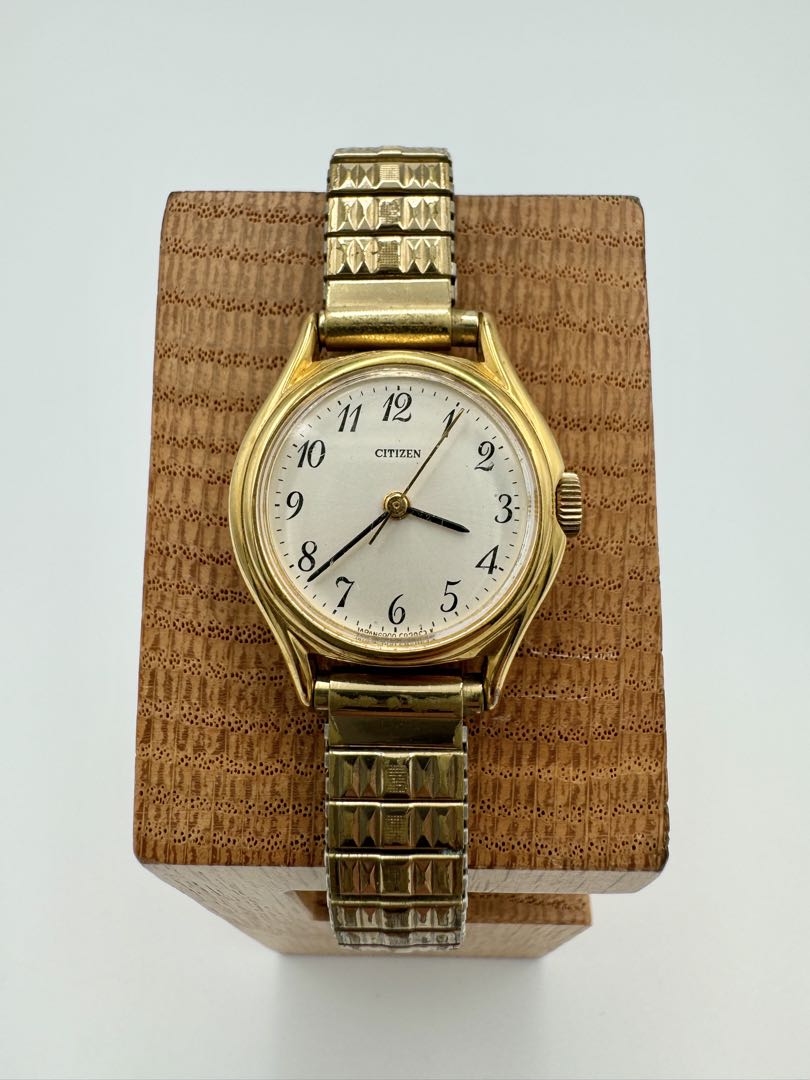 Citizen 4-682092 S Analog Mechanical (Manual) Women Vintage Ladies Hand-Winding Watch Arabic Numerals Gold Plated