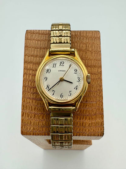 Citizen 4-682092 S Analog Mechanical (Manual) Women Vintage Ladies Hand-Winding Watch Arabic Numerals Gold Plated