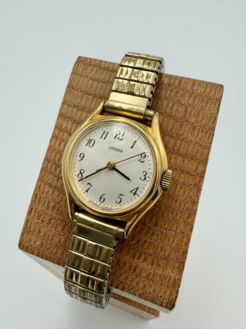 Citizen 4-682092 S Analog Mechanical (Manual) Women Vintage Ladies Hand-Winding Watch Arabic Numerals Gold Plated