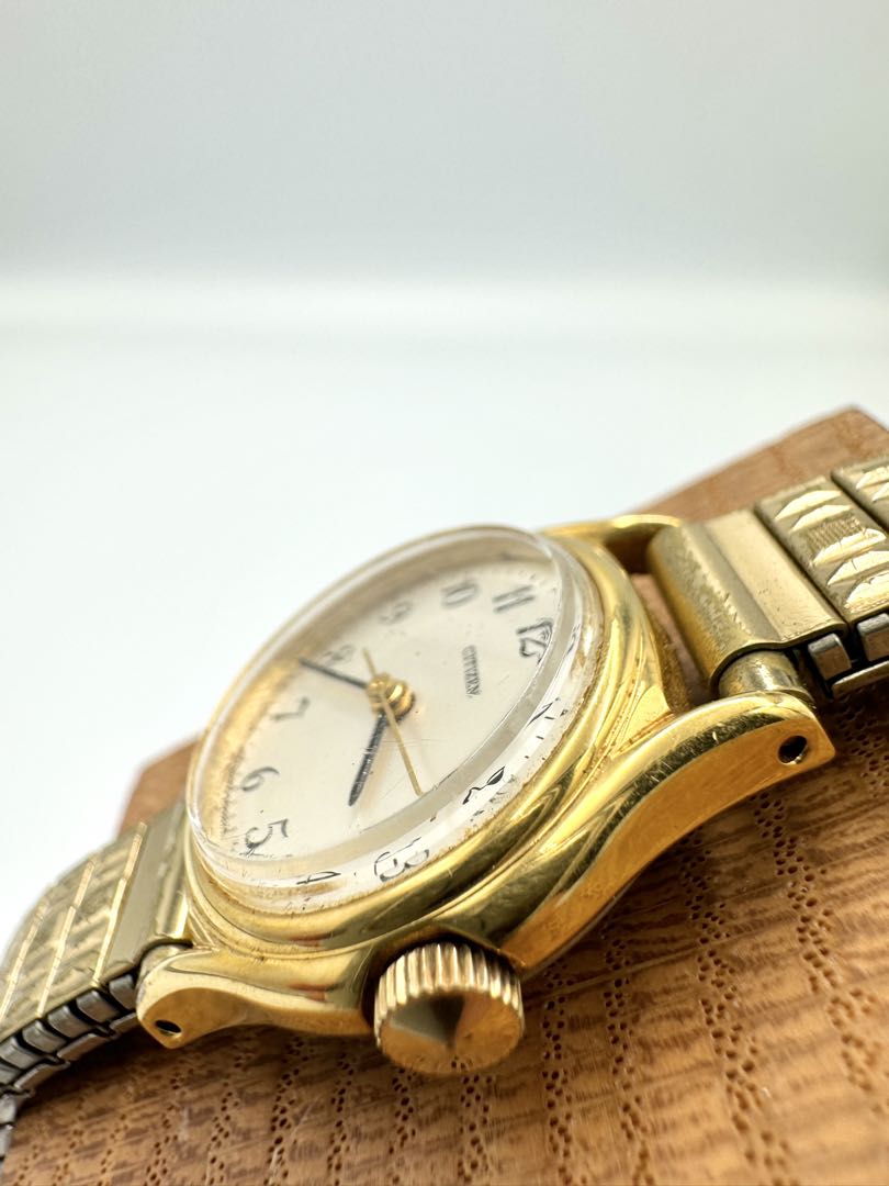 Citizen 4-682092 S Analog Mechanical (Manual) Women Vintage Ladies Hand-Winding Watch Arabic Numerals Gold Plated