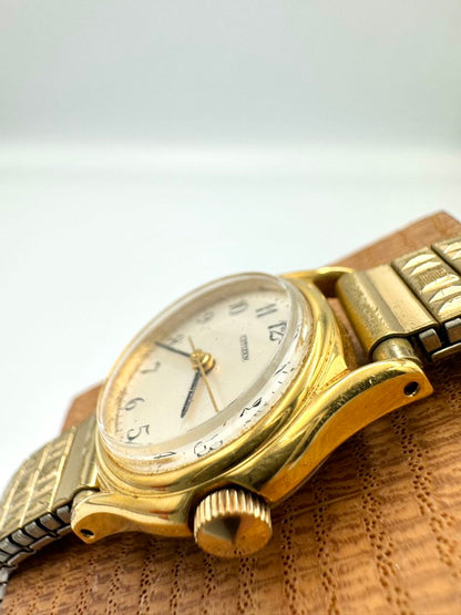 Citizen 4-682092 S Analog Mechanical (Manual) Women Vintage Ladies Hand-Winding Watch Arabic Numerals Gold Plated