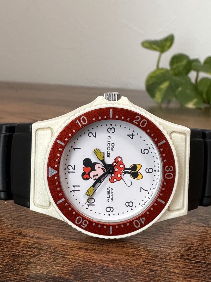 Seiko Alba Disney Analog Quartz Women Rare Retro Minnie Watch