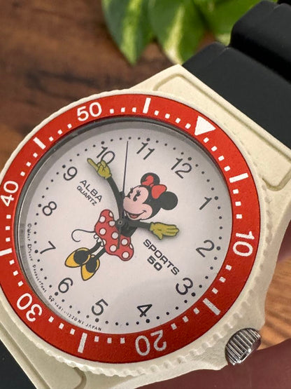 Seiko Alba Disney Analog Quartz Women Rare Retro Minnie Watch