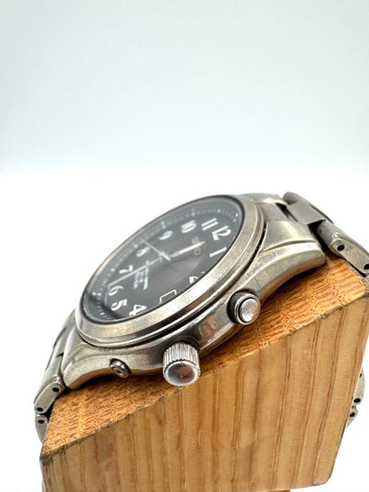 Seiko Selection 7B22-0AD0 Analog Quartz Unisex Adults Solar Radio Control Titanium Junk Black Dial Men'S Watch Japan