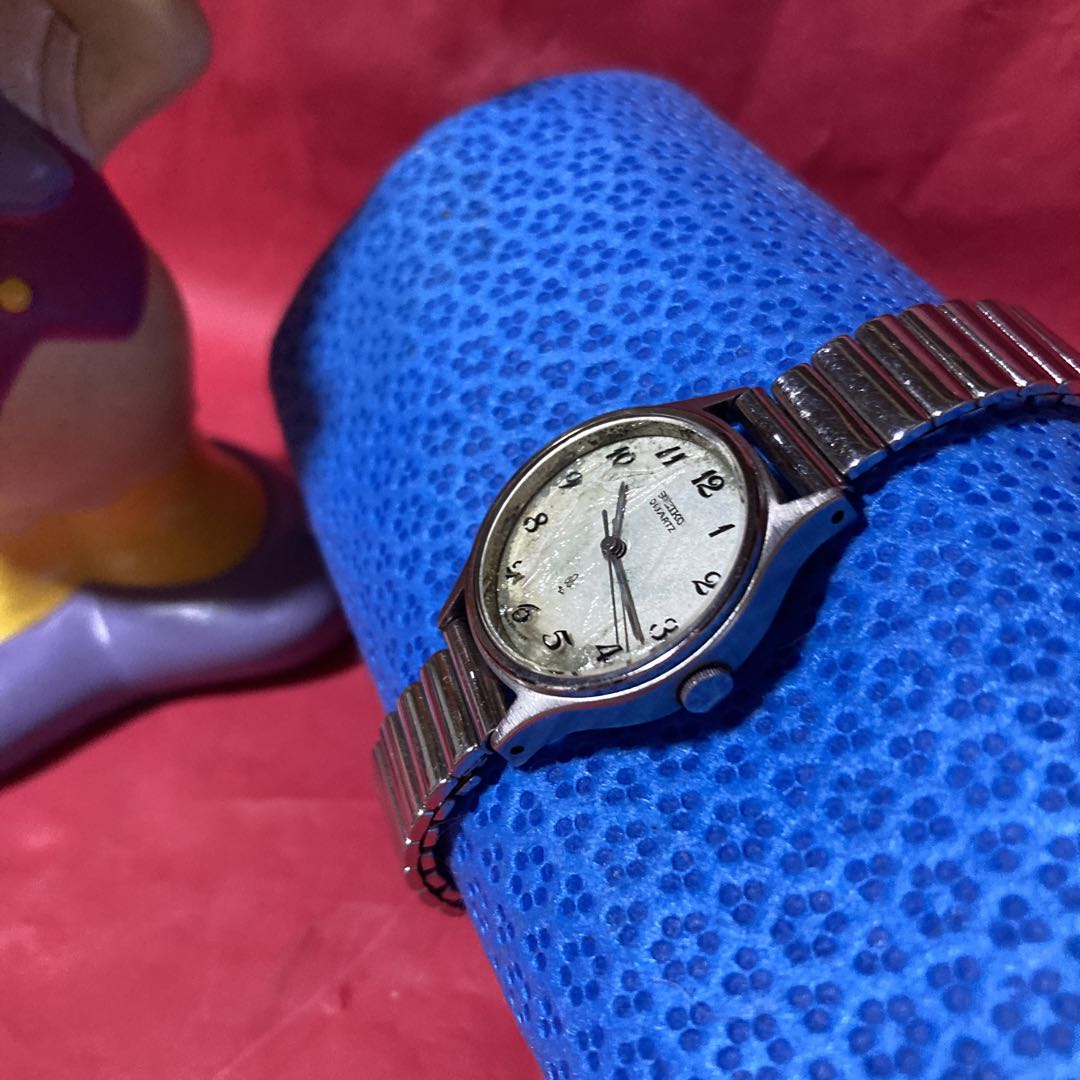 Seiko Analog Quartz Women Antique Old Women's Watch Steel Metal Band