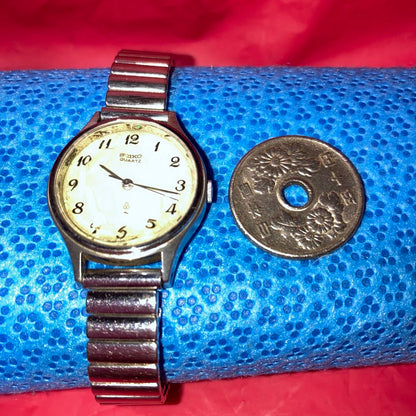 Seiko Analog Quartz Women Antique Old Women's Watch Steel Metal Band