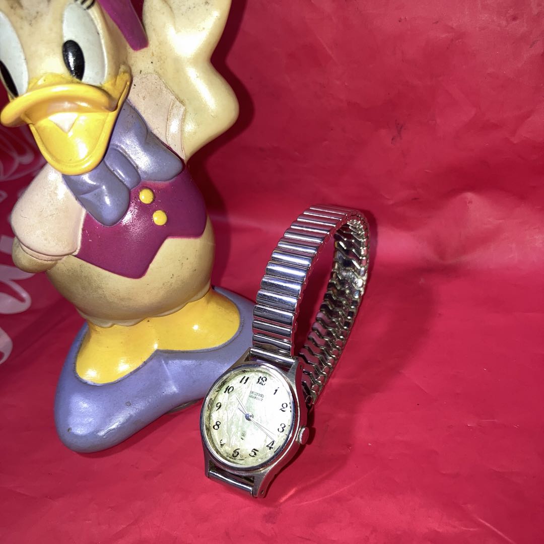 Seiko Analog Quartz Women Antique Old Women's Watch Steel Metal Band