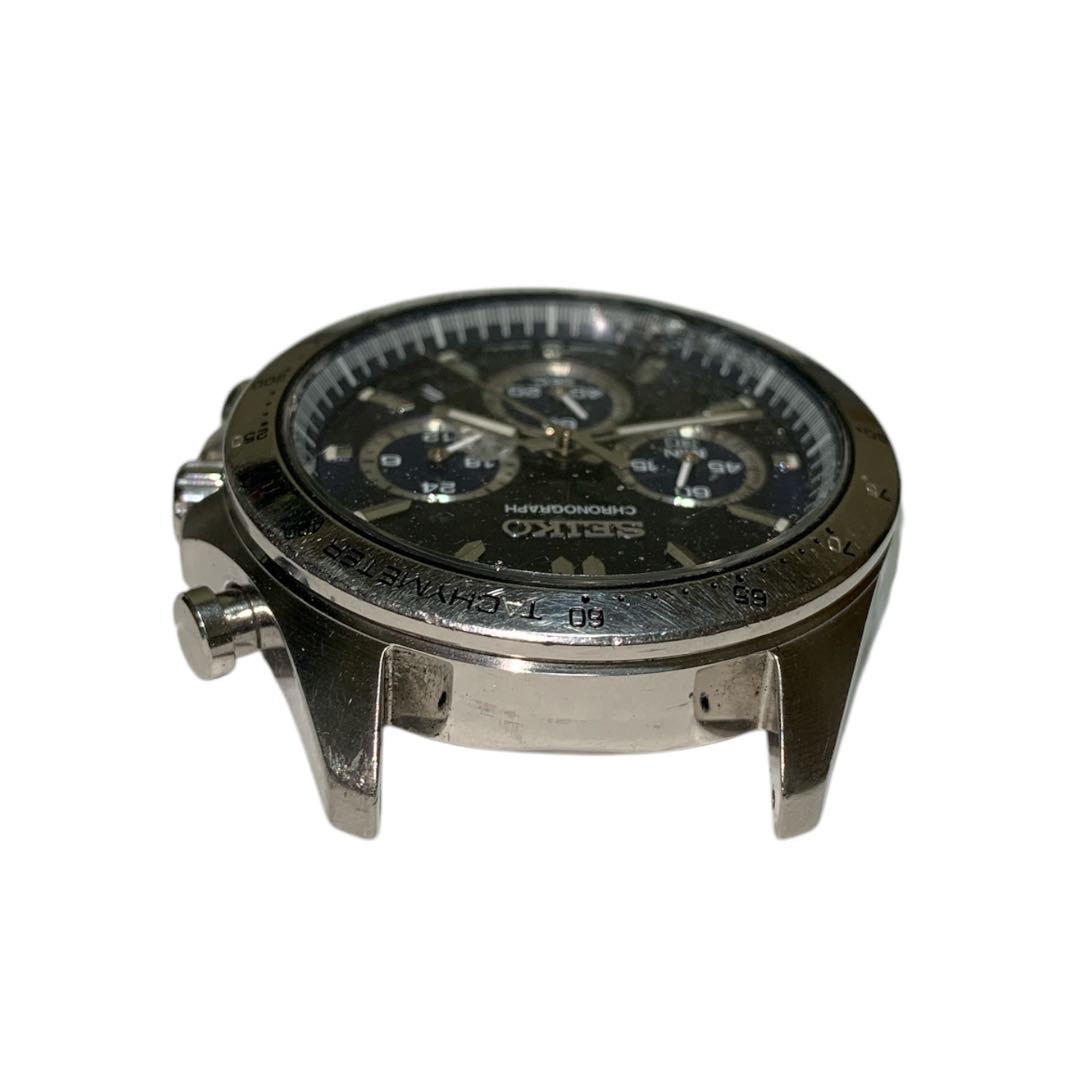 Seiko Analog Quartz Men Chronograph Watch Head Only Operation Confirmed