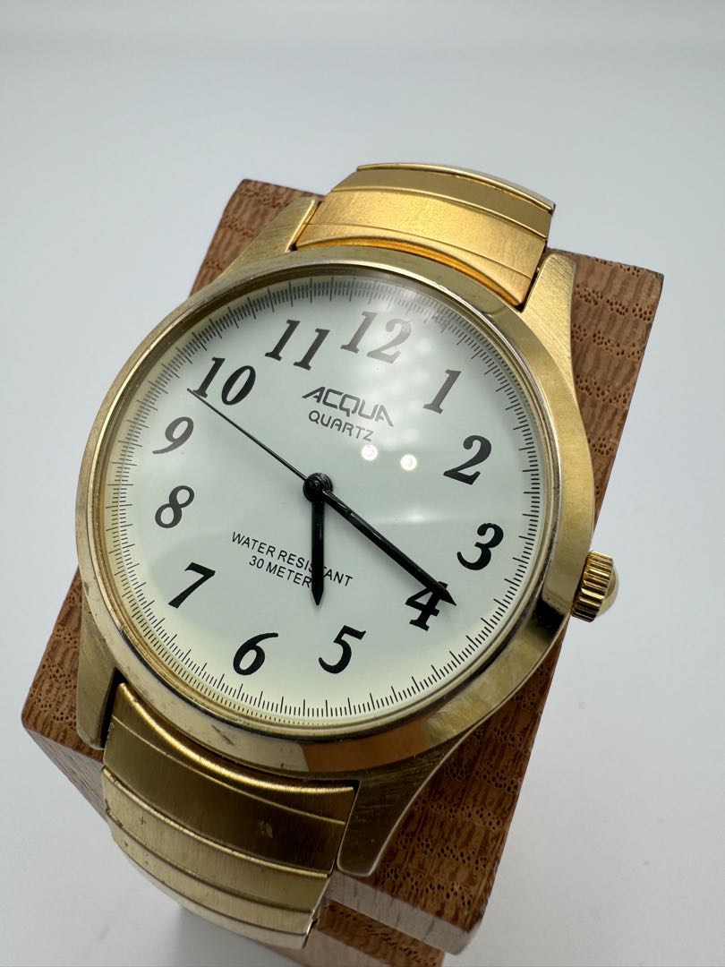 Acqua Analog Quartz Men Watch Gold Tone