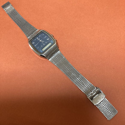 Citizen Quartz Digi-Ana 4-098668 Y Digital/Analog Unisex Adults Vintage Watch, Model , Silver Case, Gray Dial