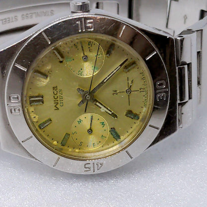Citizen Wicca Analog Quartz Women Watch Round Yellow Dial Women'S For Parts