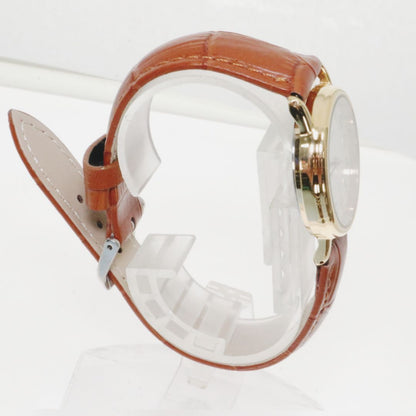 Seiko Alba V501-6B90 Analog Quartz Men Men'S Wristwatch Gold Tone Case Brown Leather Band