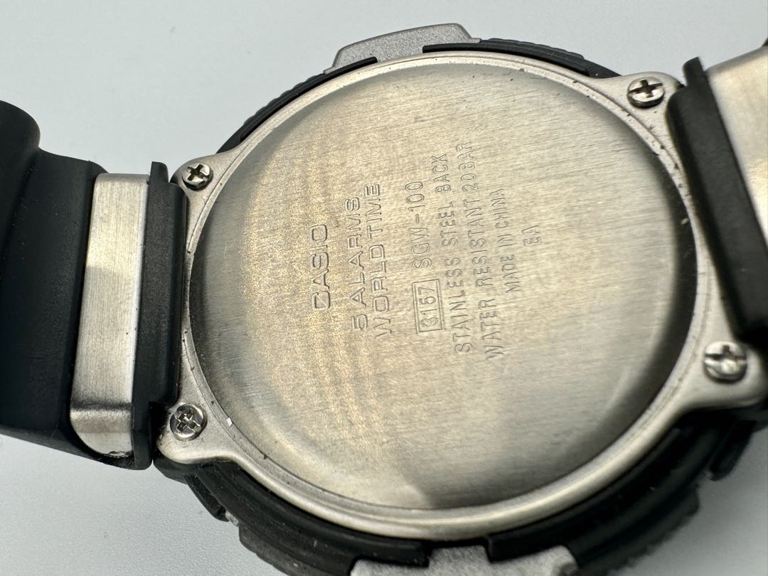 Casio Twin Sensor World Time SGW-100 Digital Men Wristwatch - Model