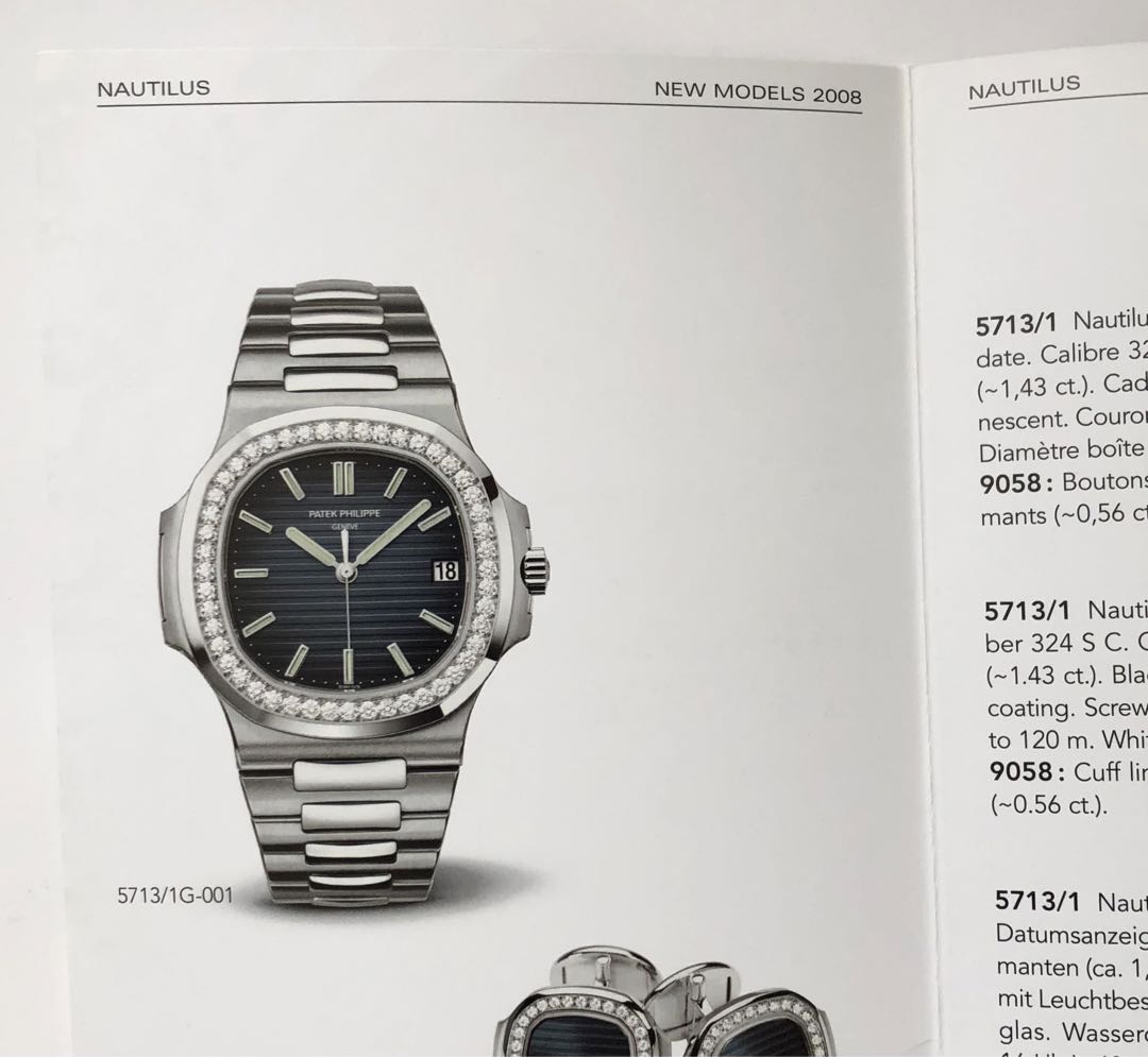 Analog Quartz Men Patek Philippe Nautilus 5713/1 Leaflet